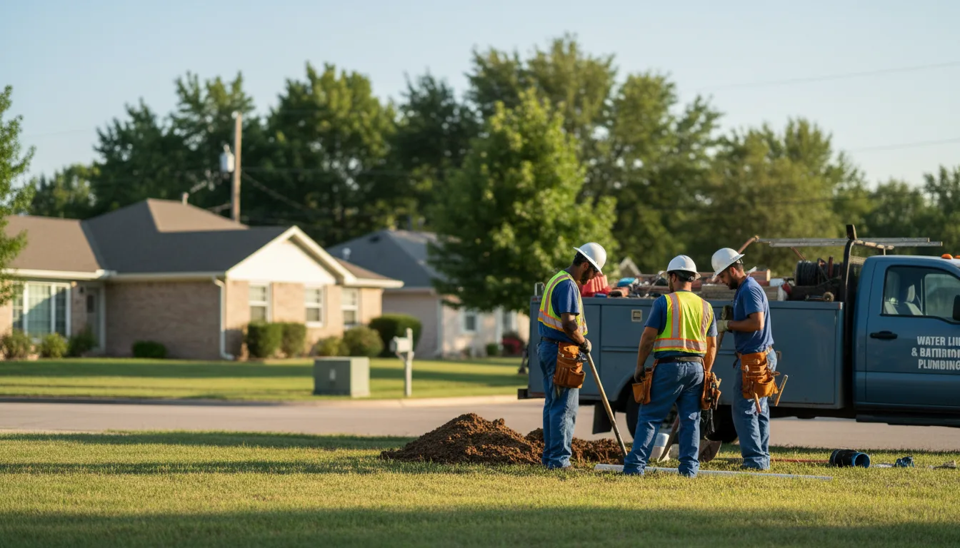 Residential water line and bathroom plumbing service in Minden, IA